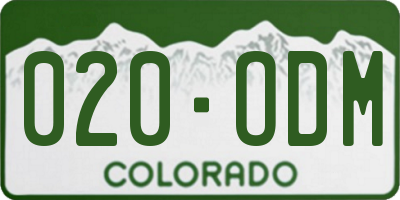 CO license plate 020ODM
