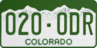 CO license plate 020ODR