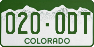CO license plate 020ODT