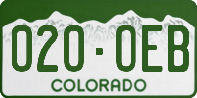 CO license plate 020OEB