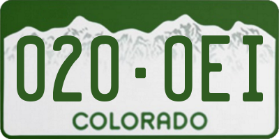 CO license plate 020OEI