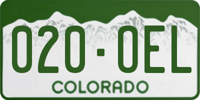 CO license plate 020OEL