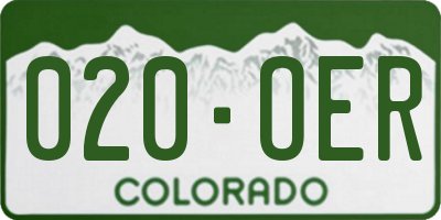 CO license plate 020OER