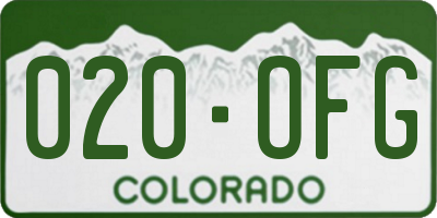 CO license plate 020OFG