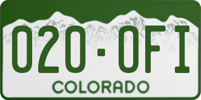 CO license plate 020OFI