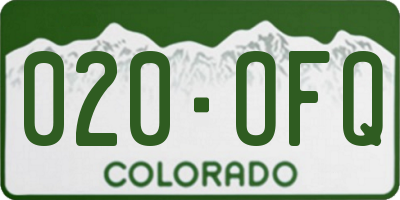 CO license plate 020OFQ