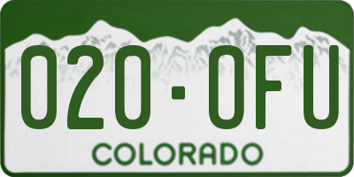 CO license plate 020OFU