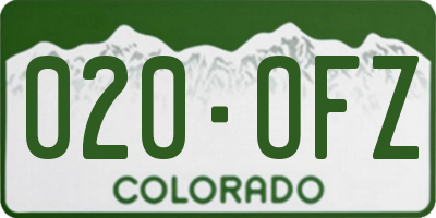 CO license plate 020OFZ