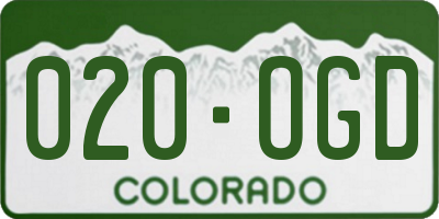 CO license plate 020OGD