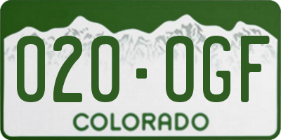 CO license plate 020OGF