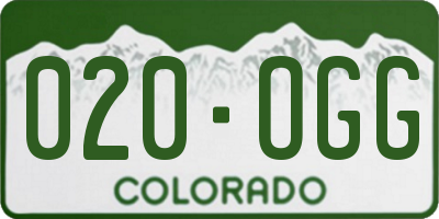 CO license plate 020OGG