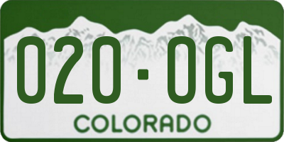 CO license plate 020OGL