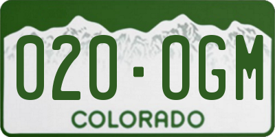 CO license plate 020OGM