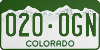 CO license plate 020OGN