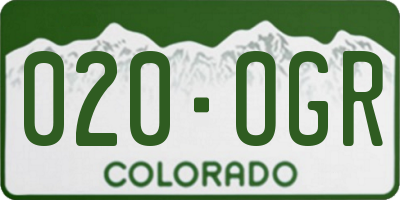 CO license plate 020OGR