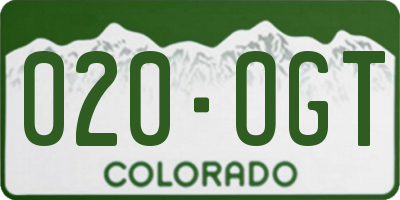 CO license plate 020OGT