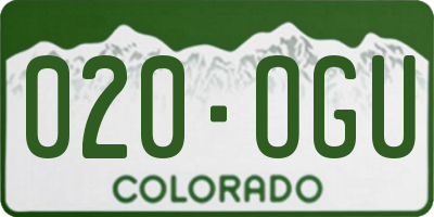 CO license plate 020OGU