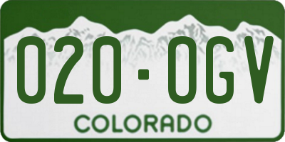 CO license plate 020OGV