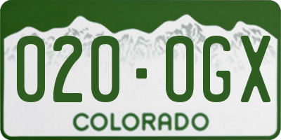 CO license plate 020OGX