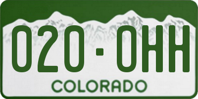 CO license plate 020OHH