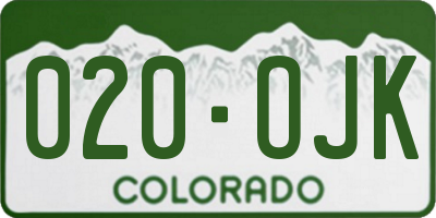 CO license plate 020OJK
