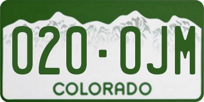 CO license plate 020OJM
