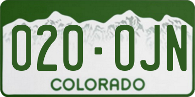 CO license plate 020OJN