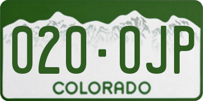 CO license plate 020OJP
