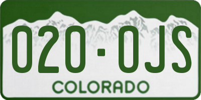 CO license plate 020OJS