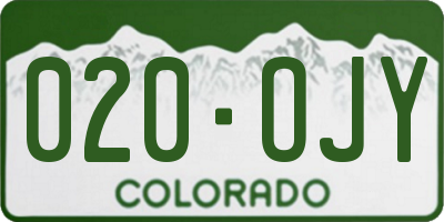 CO license plate 020OJY