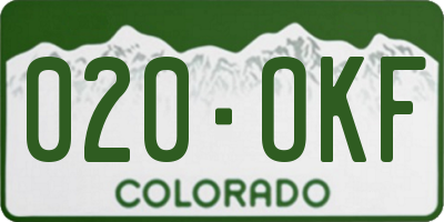 CO license plate 020OKF