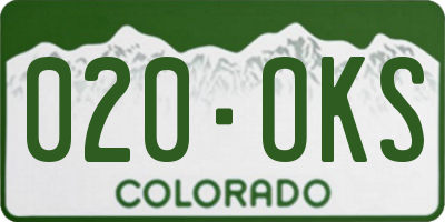 CO license plate 020OKS