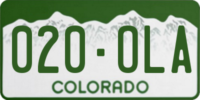 CO license plate 020OLA