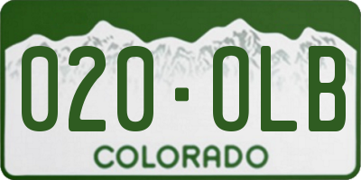 CO license plate 020OLB