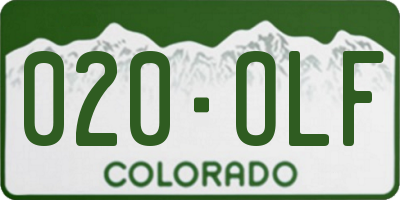 CO license plate 020OLF