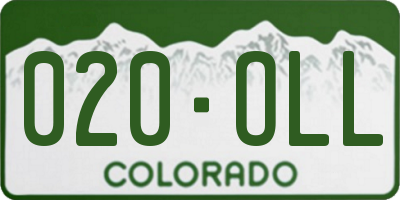 CO license plate 020OLL