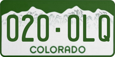 CO license plate 020OLQ