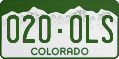 CO license plate 020OLS