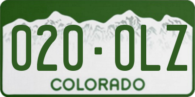 CO license plate 020OLZ