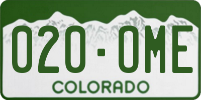 CO license plate 020OME