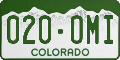 CO license plate 020OMI