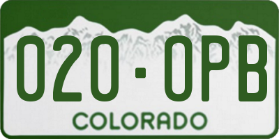 CO license plate 020OPB