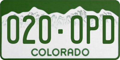 CO license plate 020OPD