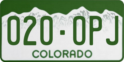 CO license plate 020OPJ