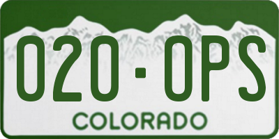 CO license plate 020OPS