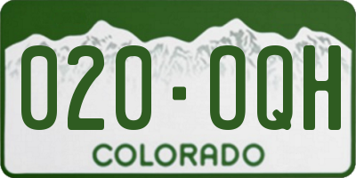 CO license plate 020OQH