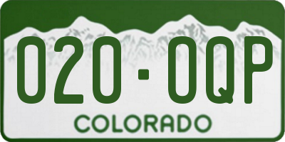 CO license plate 020OQP