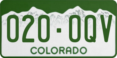 CO license plate 020OQV