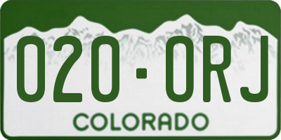 CO license plate 020ORJ