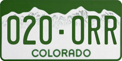 CO license plate 020ORR